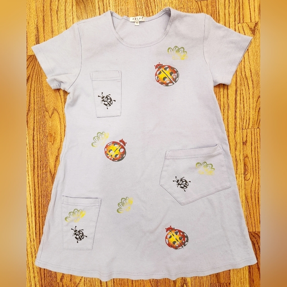 90's Shoulder Pad, Focus USA Lady Bug Summer Dress, Size: Small - Picture 2 of 4